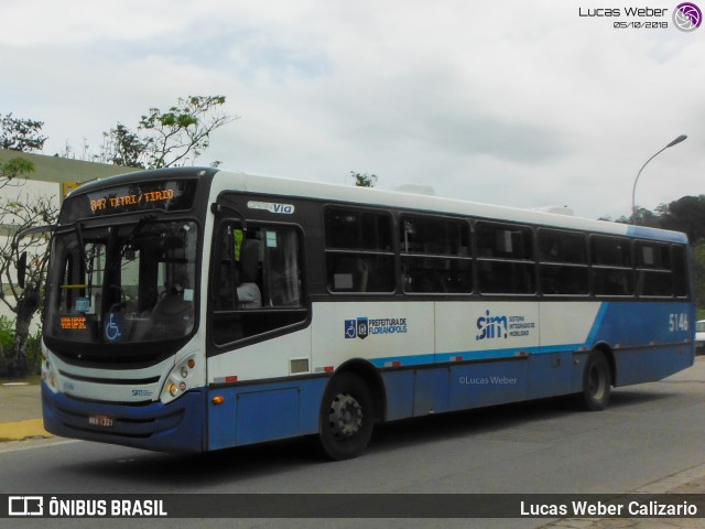 Insular Transportes Coletivos 5146 na cidade de Florianópolis, Santa Catarina, Brasil, por Lucas Weber Calizario. ID da foto: 9279511.