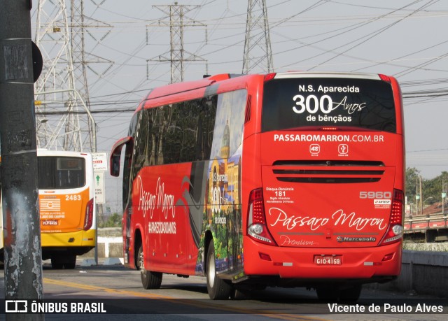 Empresa de Ônibus Pássaro Marron 5960 na cidade de São José dos Campos, São Paulo, Brasil, por Vicente de Paulo Alves. Número da foto: #9280071.