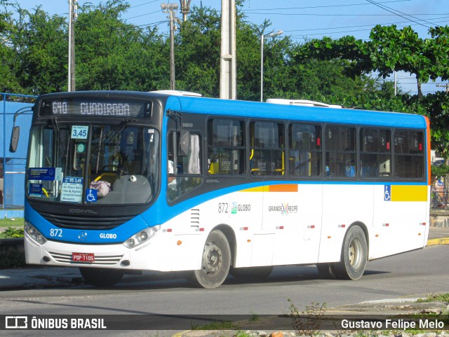 Transportadora Globo 872 na cidade de Recife, Pernambuco, Brasil, por Gustavo Felipe Melo. ID da foto: 9282297.