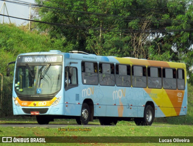 TCGL - Transportes Coletivos Grande Londrina 4521 na cidade de Londrina, Paraná, Brasil, por Lucas Oliveira . Número da foto: #9281804.