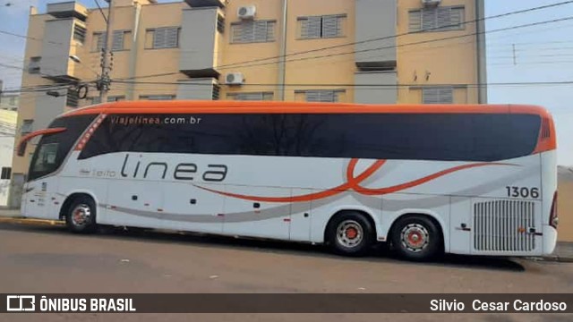 Linea Transportes e Turismo Ltda. 1306 na cidade de Presidente Prudente, São Paulo, Brasil, por Silvio  Cesar Cardoso. ID da foto: 9284437.