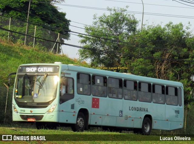 TCGL - Transportes Coletivos Grande Londrina 1118 na cidade de Londrina, Paraná, Brasil, por Lucas Oliveira . Número da foto: #9283412.