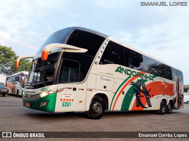 Empresa de Transportes Andorinha 6261 na cidade de Bauru, São Paulo, Brasil, por Emanuel Corrêa Lopes. ID da foto: 9287370.