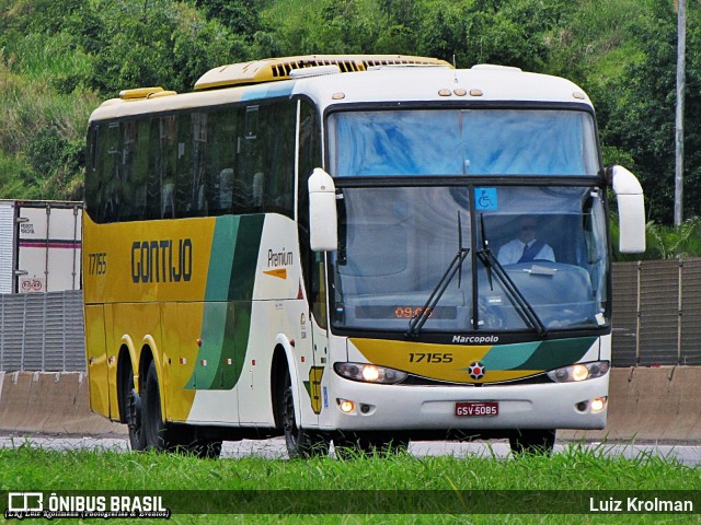 Empresa Gontijo de Transportes 17155 na cidade de Aparecida, São Paulo, Brasil, por Luiz Krolman. ID da foto: 9229521.