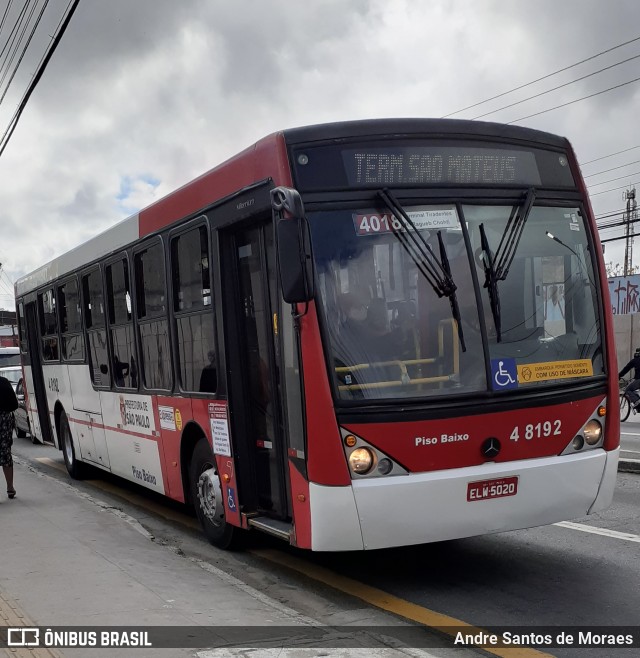 Express Transportes Urbanos Ltda 4 8192 na cidade de São Paulo, São Paulo, Brasil, por Andre Santos de Moraes. ID da foto: 9230297.