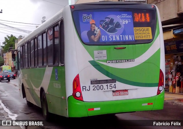 Viação São José RJ 200.154 na cidade de Nova Iguaçu, Rio de Janeiro, Brasil, por Fabrício Félix. ID da foto: 9230177.