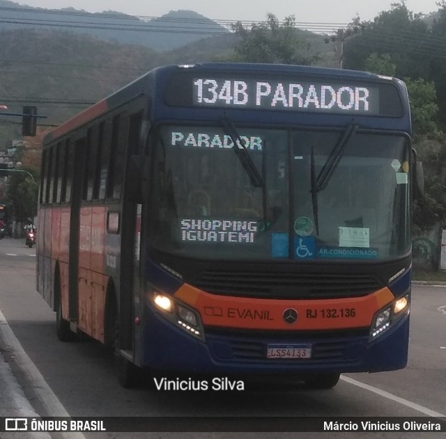 Evanil Transportes e Turismo RJ 132.136 na cidade de Nova Iguaçu, Rio de Janeiro, Brasil, por Márcio Vinicius Oliveira. ID da foto: 9289322.