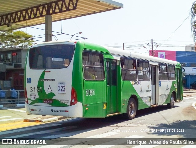 VB Transportes e Turismo 3151 na cidade de Campinas, São Paulo, Brasil, por Henrique Alves de Paula Silva. Número da foto: #9290039.