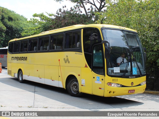 Viação Itapemirim 8533 na cidade de São Paulo, São Paulo, Brasil, por Ezequiel Vicente Fernandes. Número da foto: #9295212.