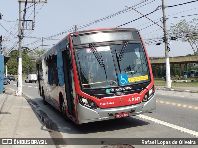 Express Transportes Urbanos Ltda 4 8747 na cidade de São Paulo, São Paulo, Brasil, por Rafael Lopes de Oliveira. ID da foto: 9291657.