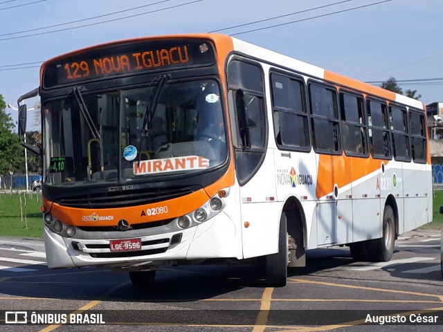 Viação Mirante A02080 na cidade de Nova Iguaçu, Rio de Janeiro, Brasil, por Augusto César. Número da foto: #9293727.