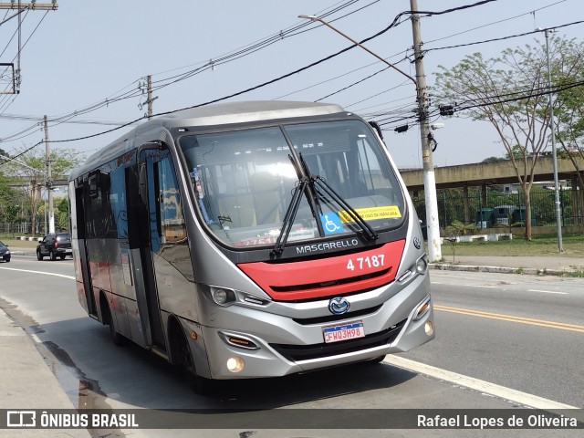 Pêssego Transportes 4 7187 na cidade de São Paulo, São Paulo, Brasil, por Rafael Lopes de Oliveira. ID da foto: 9291732.