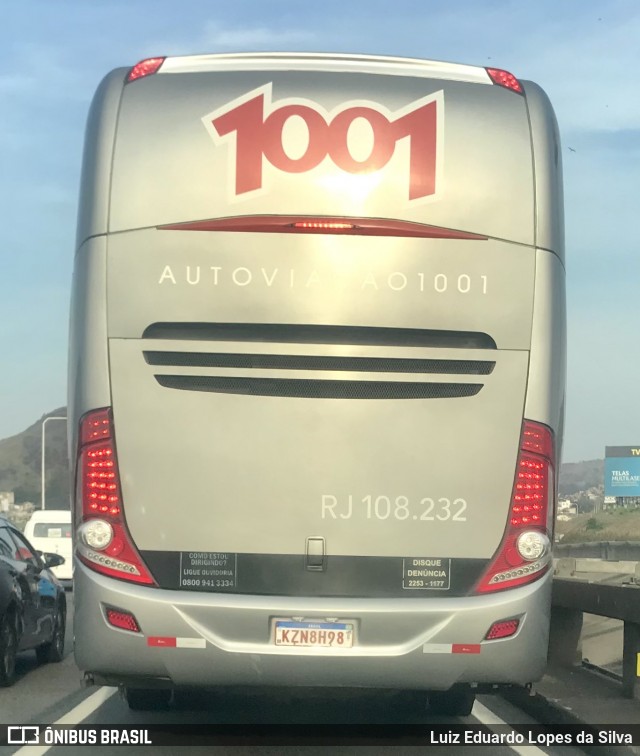 Auto Viação 1001 Rj 108.232 na cidade de Niterói, Rio de Janeiro, Brasil, por Luiz Eduardo Lopes da Silva. ID da foto: 9296195.