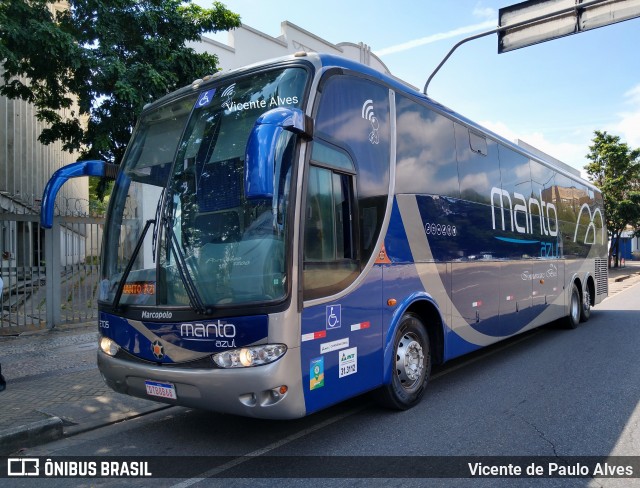 Manto Azul Turismo 2705 na cidade de Belo Horizonte, Minas Gerais, Brasil, por Vicente de Paulo Alves. Número da foto: #9296432.