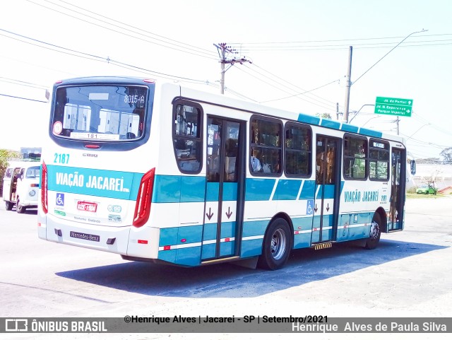 Viação Jacareí 2187 na cidade de Jacareí, São Paulo, Brasil, por Henrique Alves de Paula Silva. ID da foto: 9295633.