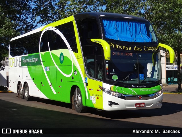 Expresso Princesa dos Campos 6338 na cidade de Francisco Beltrão, Paraná, Brasil, por Alexandre M.  Sanches. ID da foto: 9296102.