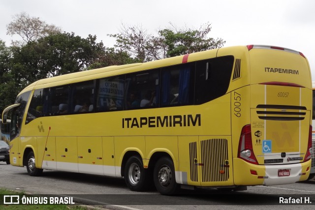 Viação Itapemirim 60057 na cidade de Barra do Piraí, Rio de Janeiro, Brasil, por Rafael H.. ID da foto: 9301144.