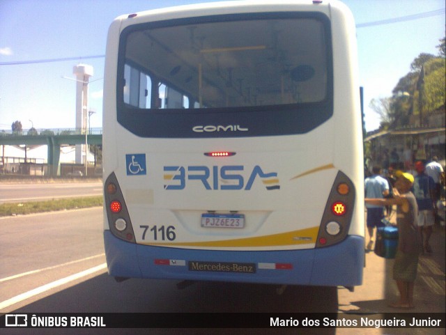 Transportes Metropolitanos Brisa 7116 na cidade de Salvador, Bahia, Brasil, por Mario dos Santos Nogueira Junior. Número da foto: #9299085.