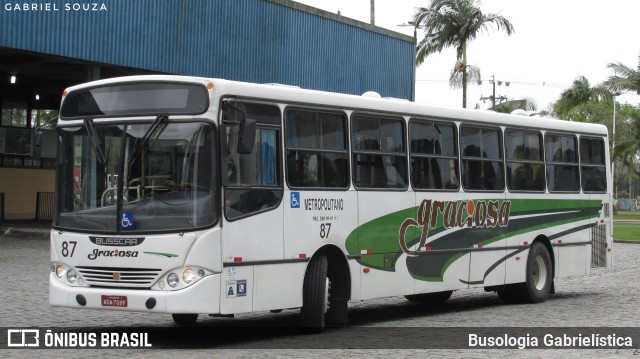 Viação Graciosa 87 na cidade de Paranaguá, Paraná, Brasil, por Busologia Gabrielística. Número da foto: #9303109.