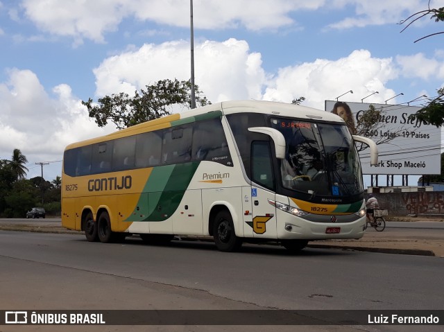 Empresa Gontijo de Transportes 18275 na cidade de Maceió, Alagoas, Brasil, por Luiz Fernando. ID da foto: 9303797.