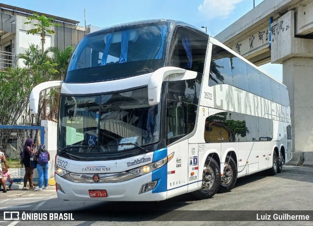 Auto Viação Catarinense 3502 na cidade de Rio de Janeiro, Rio de Janeiro, Brasil, por Luiz Guilherme. ID da foto: 9303593.