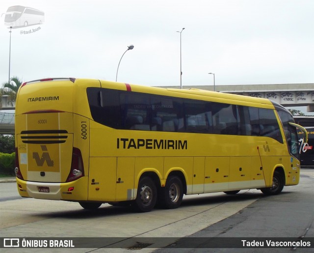 Viação Itapemirim 60001 na cidade de Rio de Janeiro, Rio de Janeiro, Brasil, por Tadeu Vasconcelos. ID da foto: 9302357.