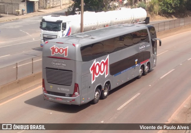 Auto Viação 1001 RJ 108.1136 na cidade de Betim, Minas Gerais, Brasil, por Vicente de Paulo Alves. ID da foto: 9303350.