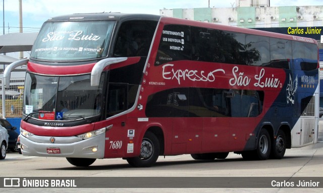 Expresso São Luiz 7680 na cidade de Goiânia, Goiás, Brasil, por Carlos Júnior. ID da foto: 9306568.