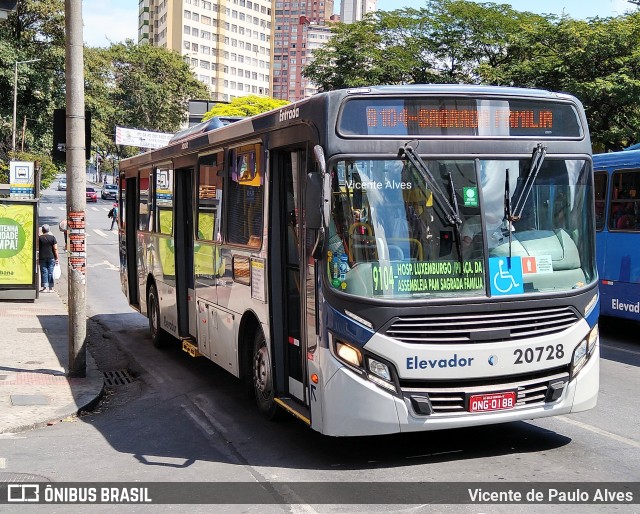 SM Transportes 20728 na cidade de Belo Horizonte, Minas Gerais, Brasil, por Vicente de Paulo Alves. ID da foto: 9307046.