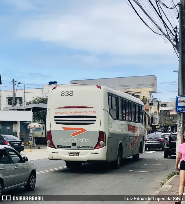 Viação Alvorada 838 na cidade de Guarapari, Espírito Santo, Brasil, por Luiz Eduardo Lopes da Silva. ID da foto: 9305813.