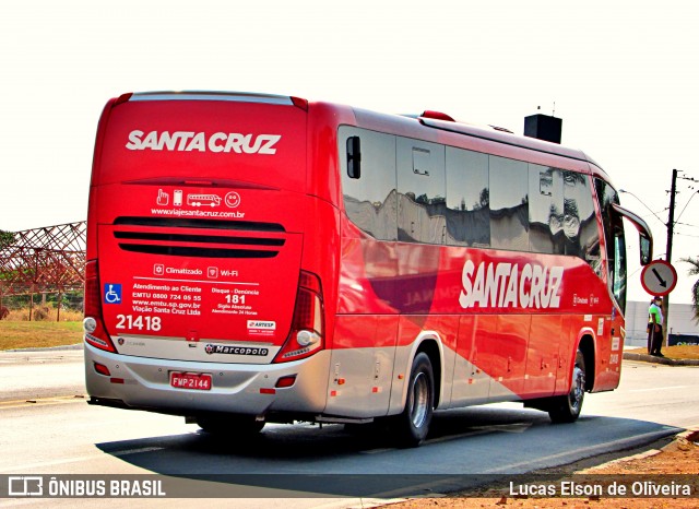 Viação Santa Cruz 21418 na cidade de Alfenas, Minas Gerais, Brasil, por Lucas Elson de Oliveira. Número da foto: #9309626.