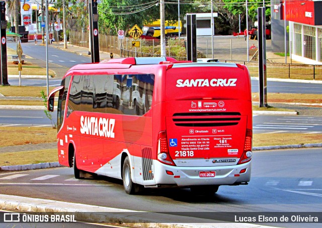 Viação Santa Cruz 21818 na cidade de Alfenas, Minas Gerais, Brasil, por Lucas Elson de Oliveira. ID da foto: 9310062.