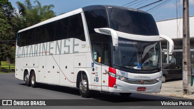 Auto Viação Catarinense 3381 na cidade de Joinville, Santa Catarina, Brasil, por Vinicius Petris. ID da foto: 9312756.