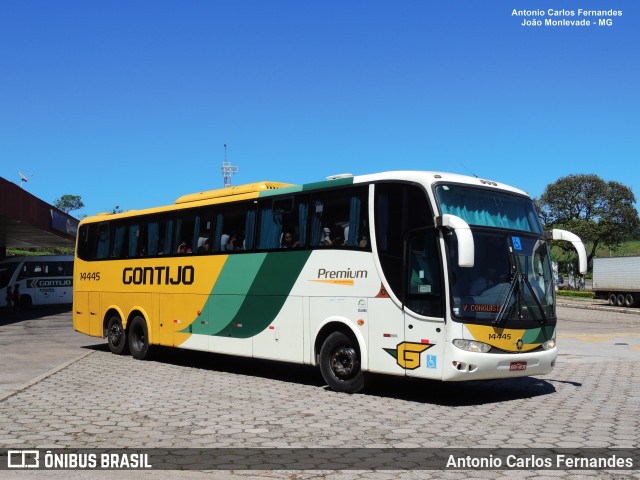 Empresa Gontijo de Transportes 14445 na cidade de João Monlevade, Minas Gerais, Brasil, por Antonio Carlos Fernandes. ID da foto: 9316675.