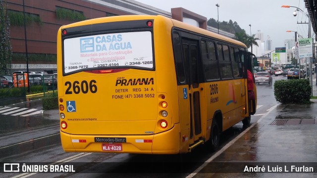 Viação Praiana 2606 na cidade de Balneário Camboriú, Santa Catarina, Brasil, por André Luis L Furlan. ID da foto: 9315317.