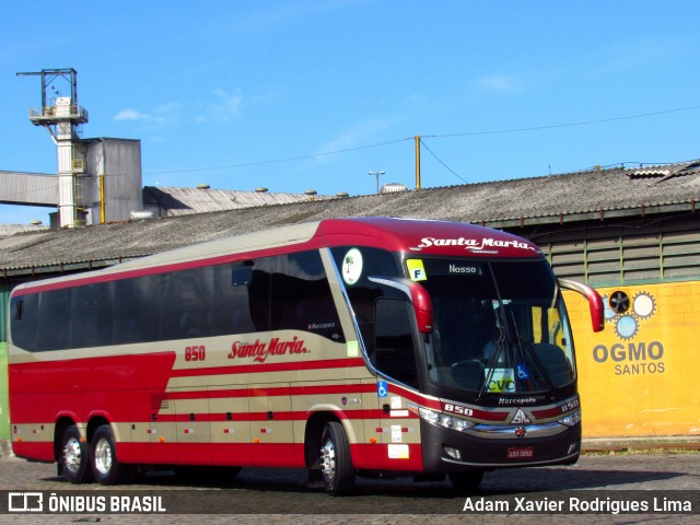 Santa Maria Fretamento e Turismo > Transportes Santa Maria(SP) 850 na cidade de Santos, São Paulo, Brasil, por Adam Xavier Rodrigues Lima. Número da foto: #9316043.