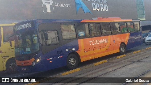 Evanil Transportes e Turismo RJ 132.136 na cidade de Rio de Janeiro, Rio de Janeiro, Brasil, por Gabriel Sousa. ID da foto: 9317859.