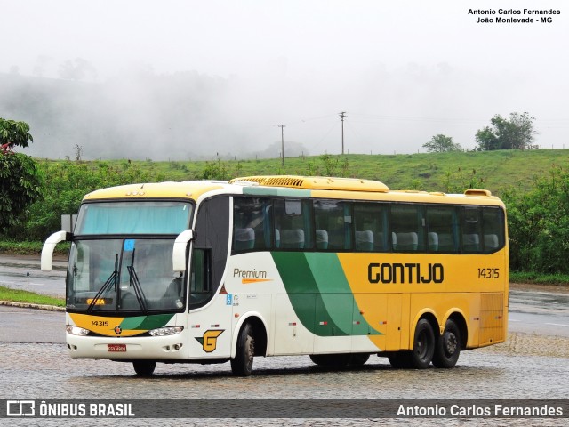 Empresa Gontijo de Transportes 14315 na cidade de João Monlevade, Minas Gerais, Brasil, por Antonio Carlos Fernandes. ID da foto: 9316601.