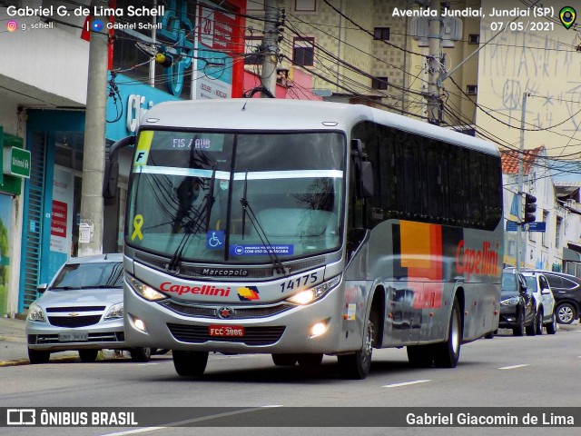 Transportes Capellini 14175 na cidade de Jundiaí, São Paulo, Brasil, por Gabriel Giacomin de Lima. ID da foto: 9317486.