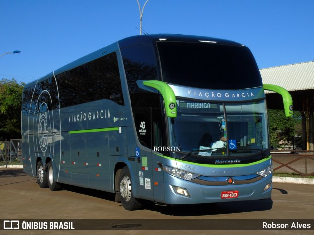 Viação Garcia 8464 na cidade de Maringá, Paraná, Brasil, por Robson Alves. ID da foto: 9320010.