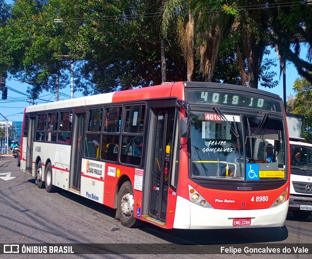 Express Transportes Urbanos Ltda 4 8980 na cidade de São Paulo, São Paulo, Brasil, por Felipe Goncalves do Vale. Número da foto: #9317942.
