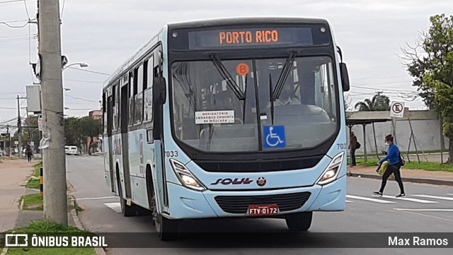 SOUL - Sociedade de Ônibus União Ltda. 7033 na cidade de Porto Alegre, Rio Grande do Sul, Brasil, por Max Ramos. ID da foto: 9234492.