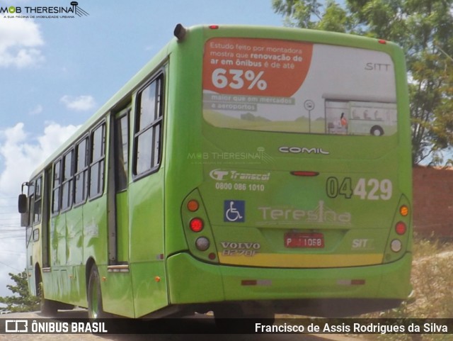 Transcol Transportes Coletivos 04429 na cidade de Teresina, Piauí, Brasil, por Francisco de Assis Rodrigues da Silva. Número da foto: #9232941.