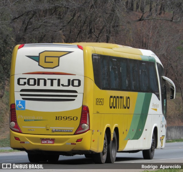 Empresa Gontijo de Transportes 18950 na cidade de Carmópolis de Minas, Minas Gerais, Brasil, por Rodrigo  Aparecido. ID da foto: 9232954.