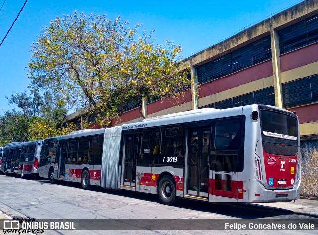 Viação Metrópole Paulista - Zona Sul 7 3619 na cidade de São Paulo, São Paulo, Brasil, por Felipe Goncalves do Vale. ID da foto: 9321441.