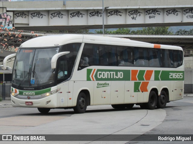 Empresa Gontijo de Transportes 21665 na cidade de Rio de Janeiro, Rio de Janeiro, Brasil, por Rodrigo Miguel. ID da foto: 9323565.