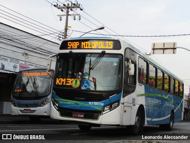 Viação Ponte Coberta RJ 190.114 na cidade de Rio de Janeiro, Rio de Janeiro, Brasil, por Leonardo Alecsander. Número da foto: #9321186.
