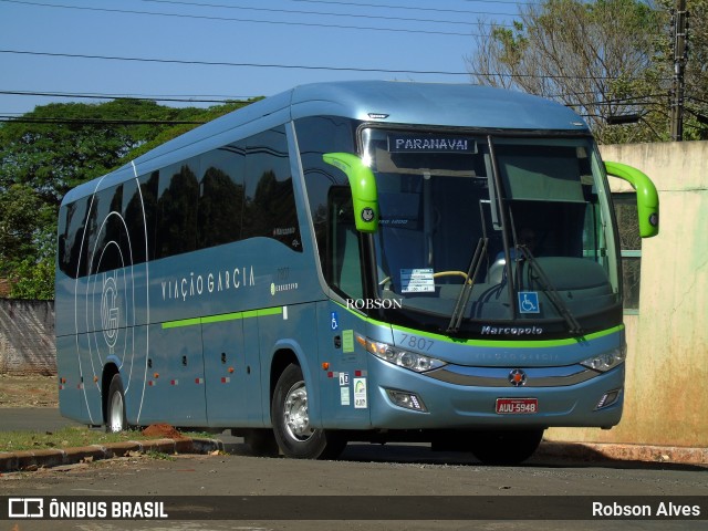 Viação Garcia 7807 na cidade de Paranavaí, Paraná, Brasil, por Robson Alves. ID da foto: 9322366.