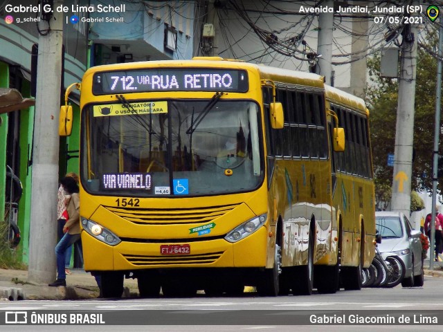 Viação Leme 1542 na cidade de Jundiaí, São Paulo, Brasil, por Gabriel Giacomin de Lima. ID da foto: 9323035.