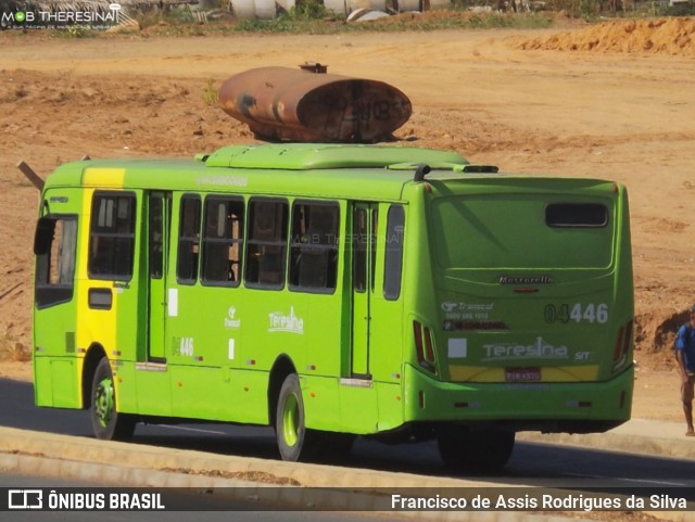 Transcol Transportes Coletivos 04446 na cidade de Teresina, Piauí, Brasil, por Francisco de Assis Rodrigues da Silva. ID da foto: 9237661.